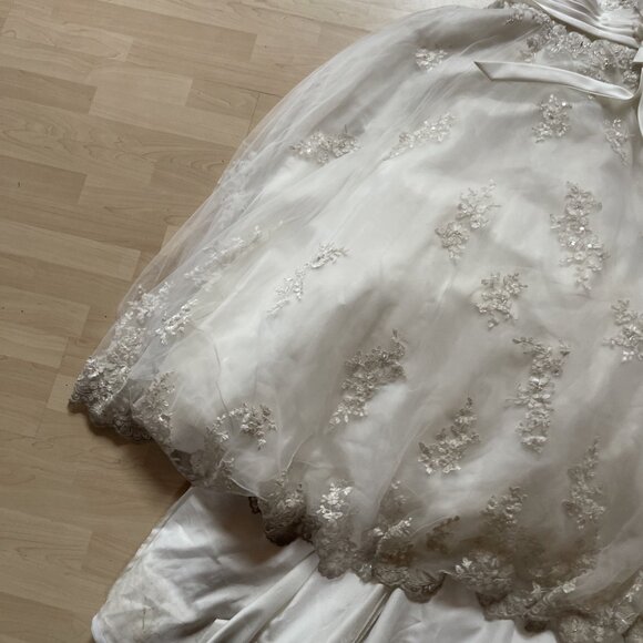 Alfred Angelo Wedding Dress Women’s Sz 22 White Bridal Gown Formal Lace Read - Picture 3 of 16